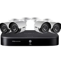 Lorex 1080p HD Outdoor Security System with 4 1TB DVR & Weatherproof Bullet Security Cameras, 8-Channel, White (D24281B-2NA4-E)