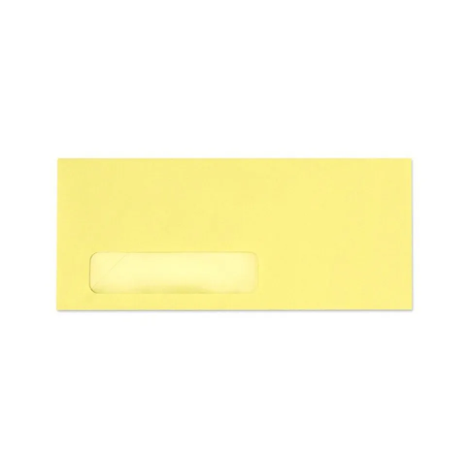 LUX 4 1/8" x 9 1/2" #10 Window Envelopes, Pastel Canary Yellow, 50/Pack