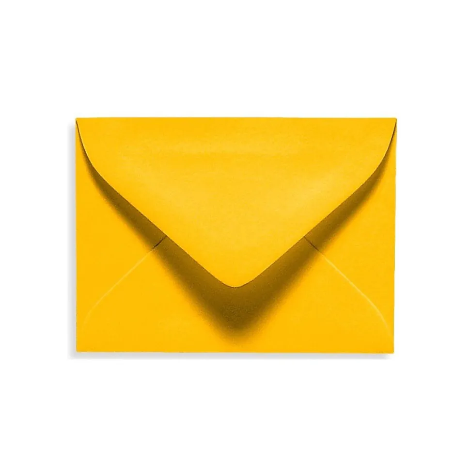 LUX 2 11/16" x 3 11/16" 70lbs. #17 Mini Envelopes W/Glue, Sunflower Yellow, 50/Pack