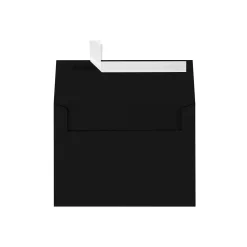 LUX 5 1/4" x 7 1/4" 80lbs. A7 Invitation Envelopes W/Peel & Press, Midnight Black