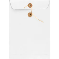 LUX 6" x 9" Button & String Envelopes, 500/Box, 28lb. White (69BS-28W-500)