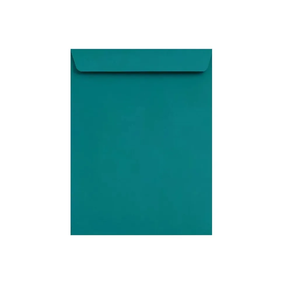 LUX 10" x 13" 80lbs. Commercial Flap Open End Envelopes, Teal Blue, 50/Pack