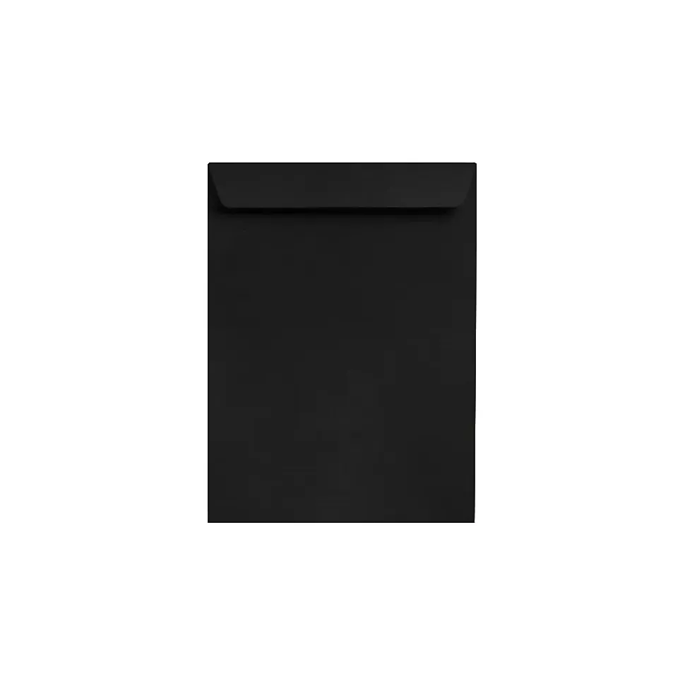 LUX 10" x 13" 80lbs. Square Flap Open End Envelopes, Black Linen, 50/Pack (4897-BLI-50)