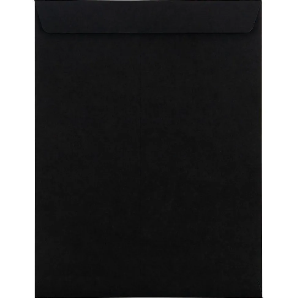 LUX 10" x 13" 80lbs. Square Flap Open End Envelopes, Midnight Black, 50/Pack