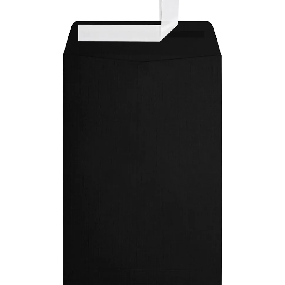LUX 6 x 9 Open End Envelopes, Black Linen, 500/Box (1644-BLI-500)