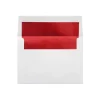 LUX A7 Foil Lined Invitation Envelopes (5 1/4 x 7 1/4) 250/Box, White w/Red LUX Lining (FLWH4880-01-250)