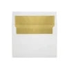 LUX A8 Foil Lined Invitation Envelopes (5 1/2 x 8 1/8) 250/Box, White w/Gold LUX Lining (FLWH4885-04-250)