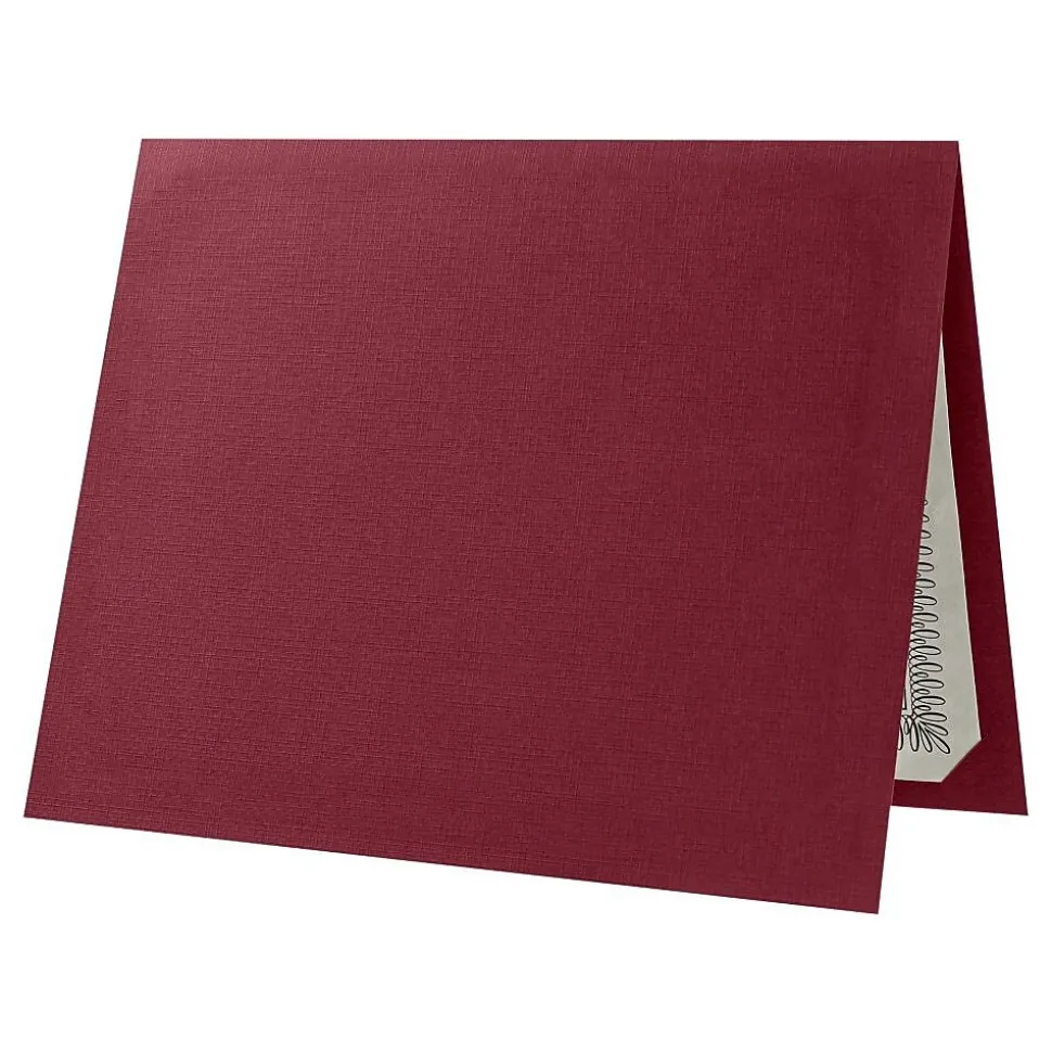 LUX Certificate Holders, 9 1/2" x 11", Burgundy Red Linen, 50/Pack (CHEL185DB10050)