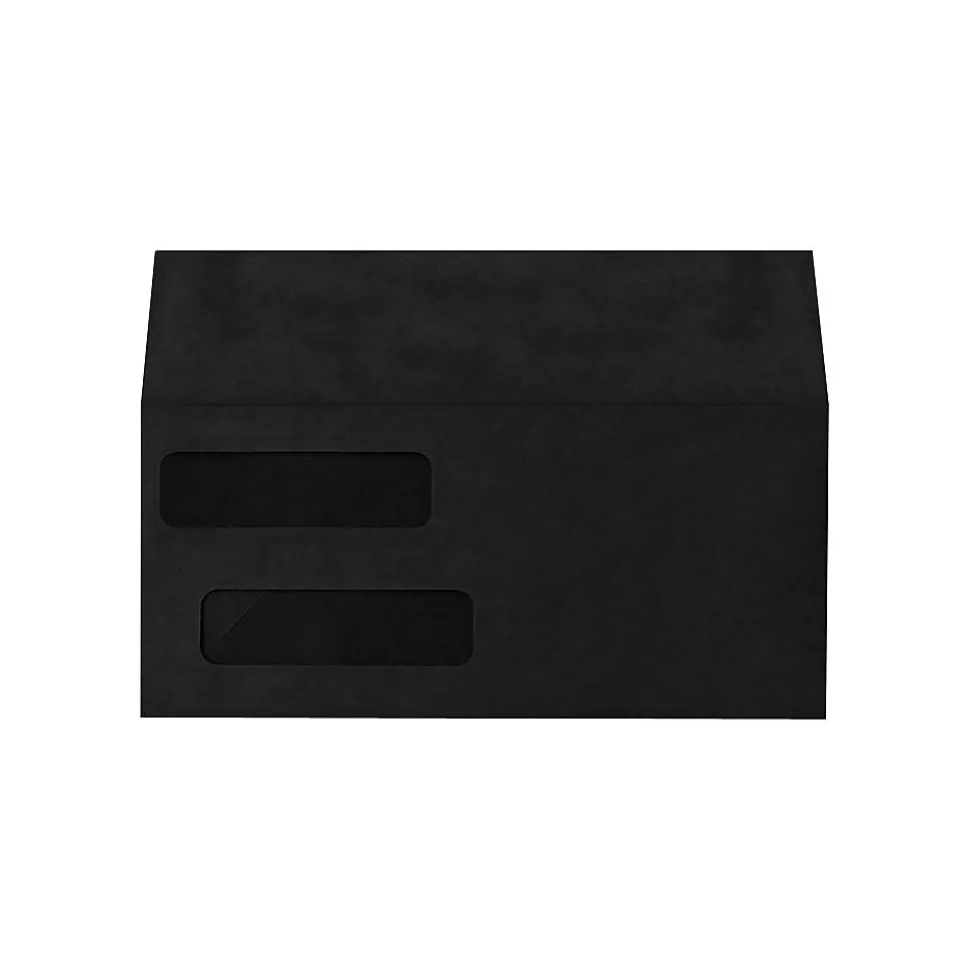 Lux Double Window Invoice Envelopes, Midnight Black 4 1/8 x 9 1/2 inch 500/Pack