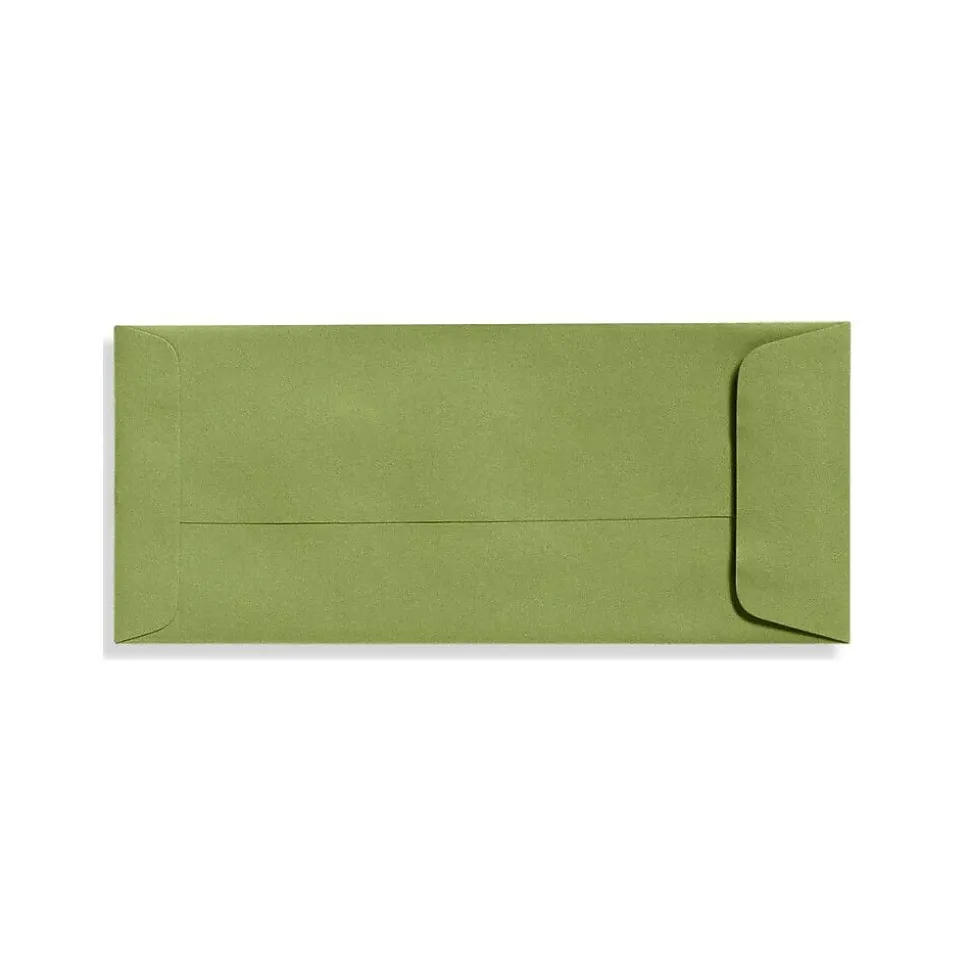 LUX 70lbs. 4 1/8" x 9 1/2" #10 Open End Envelopes W/Glue, Avocado Green, 250/BX
