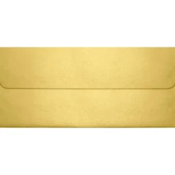 LUX 80lbs. 4 1/8" x 9 1/2" #10 Square Flap Envelopes W/Glue, Gold Metallic, 250/BX
