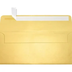 LUX 80lbs. 4 1/8" x 9 1/2" #10 Square Flap Envelopes, Gold Metallic, 500/BX