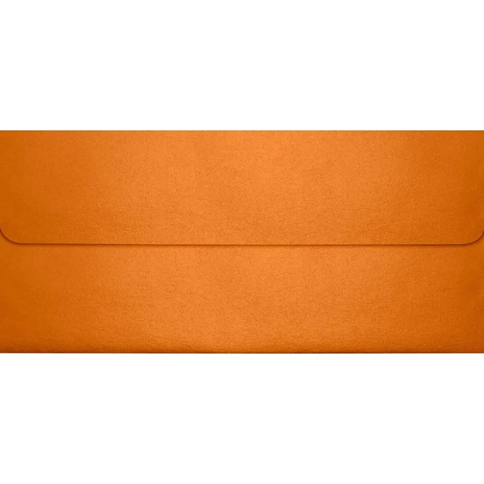 LUX 80lbs. 4 1/8" x 9 1/2" #10 Square Flap Envelopes, Flame Metallic Orange, 500/BX