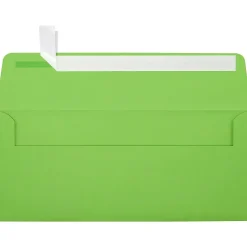LUX 80lbs. 4 1/8" x 9 1/2" #10 Square Flap Envelopes, Limelight Green, 250/BX