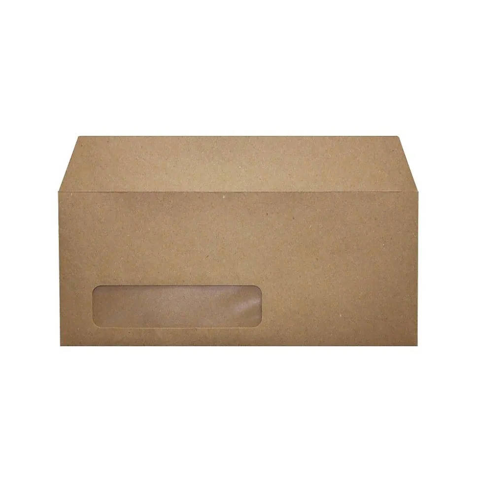 LUX Moistenable Glue #10 Window Envelope, 4 1/2" x 9 1/2", Grocery Bag Brown, 250/Box (4860-WGB-250)