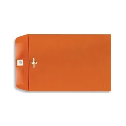LUX Open End Clasp Envelopes, 9" x 12", Bright Orange, 100/Pack (92938-100)