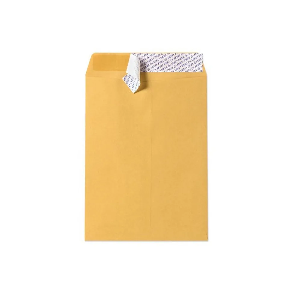 LUX Peel & Seal Open End Self Seal #15 1/2 Kraft Catalog Envelope, 12" x 15 1/2", Brown, 50/Pack (75498-50)
