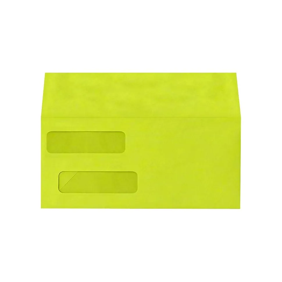 LUX Self Seal Security Tinted #10 Double Window Envelope, 4 1/8" x 9 1/8", Wasabi, 1000/Pack (INVDW-L22-1000)