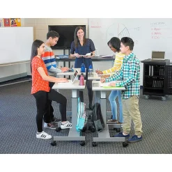 Luxor Adjustable Gray Steel Student Desk 29