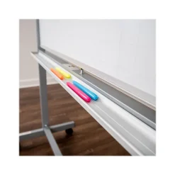 Luxor Dry-Erase Mobile Combination Ghost Grid/Whiteboard, Aluminum Frame, 36