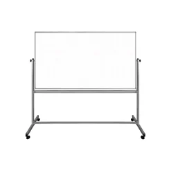 Luxor Dry-Erase Mobile Combination Ghost Grid/Whiteboard, Aluminum Frame, 40" x 72" (MB7240LB)
