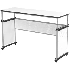 Luxor 32"-38"H Adjustable Standing Modular Teacher Desk, White/Gray (DTTB002)