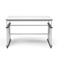 Luxor 32"-38"H Adjustable Standing Modular Makerspace and Science Lab Table, White (DTTB001)