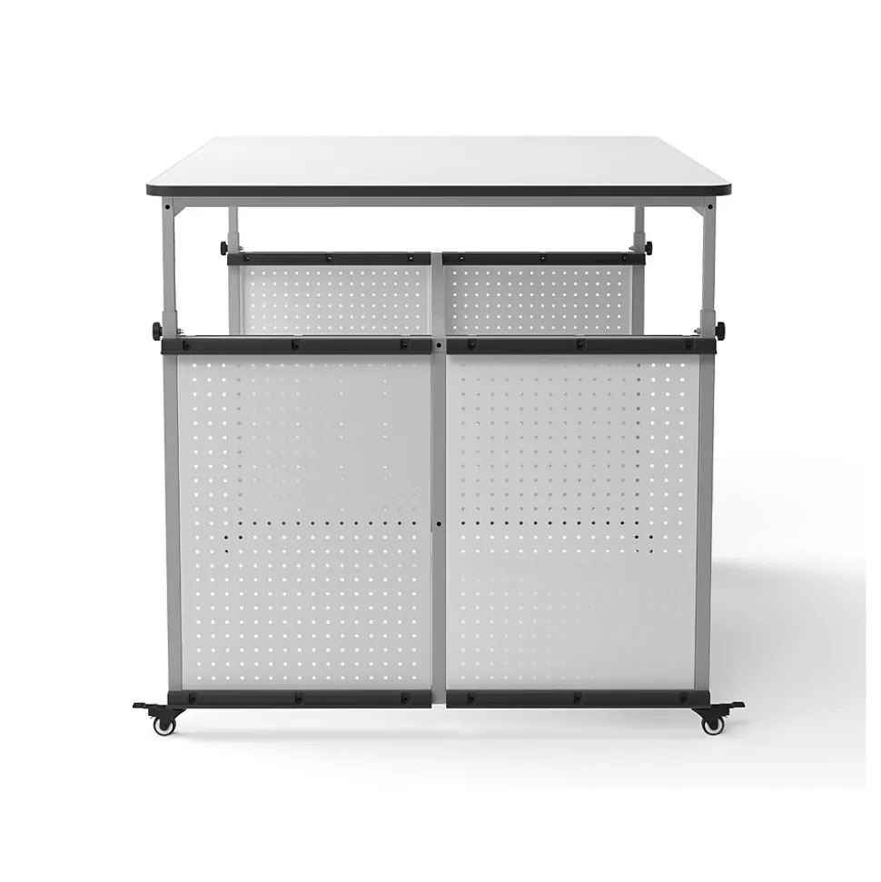 Luxor 32"-38"H Adjustable Standing Modular Makerspace and Science Lab Table, White (DTTB001)
