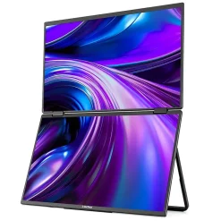Luxor SideTrak SoloBook 15.6" 60 Hz Stacked Dual Portable LCD Monitor, Black (STFRHDBK15BL)