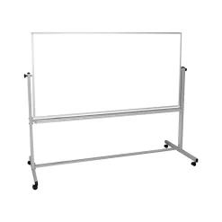 Luxor Steel Mobile Dry-Erase Whiteboard, Aluminum Frame, 40"H x 72"W (MB7240WW)