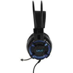 LVLUP Deluxe Light-Up Over-Ear Gaming Headphones with Microphone, Black (LU732)