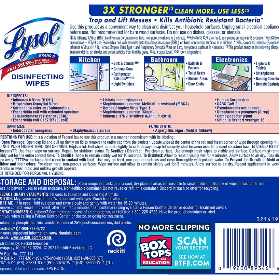 Lysol Disinfecting Wipes, Crisp Linen, 80 Wipes/Pack (1920089346)