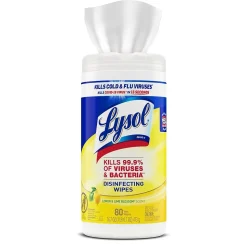 Lysol Disinfecting Wipes, Lemon & Lime Blossom, 80 Wipes/Canister, 6 Canisters/Carton (1920077182CT)