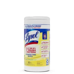 Lysol Disinfecting Wipes, Lemon & Lime Blossom, 80 Wipes/Canister, 6 Canisters/Carton (1920077182CT)