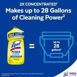 Lysol Power Clean Concentrated Multi-Surface Cleaner, Sparkling Lemon & Sunflower Essence Scent, 28 oz, 9/Carton (19200-82513CT)