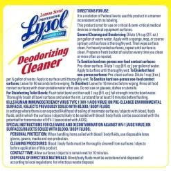Lysol Professional Disinfecting Deodorizing Cleaner, Lemon, 128 oz., 4/Carton (3624176334CT)