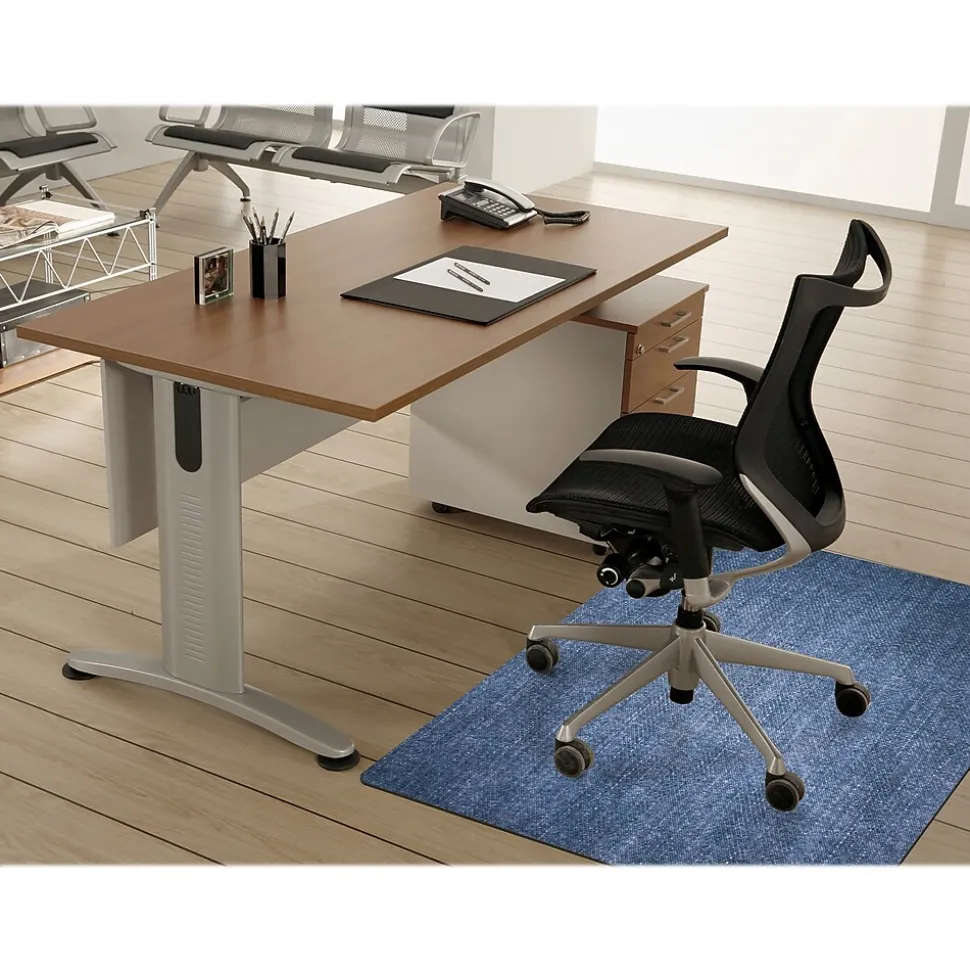 M + A Matting Hard Floor Chair Mat, 35" x 47", Stonewash Blue (228552134127)