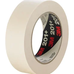 3M™ 201+ Masking Tape, 1/2" x 60 yds., Tan, 72/Case (64738-3)