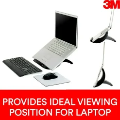 3M Adjustable Laptop Stand, Black, 3 in. Vertical Height Adjustment, Non-Skid Base (LX550)