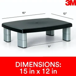 3M Adjustable Monitor Stand, Holds up to 80 lbs. Height Adjustable From 1 in. to 5 7/8 in. (MS80B)
