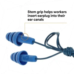 3M E-A-R UltraFit Earplugs, Metal Detectable, Corded, Poly Bag, 100 Pair/Case (340-4007)