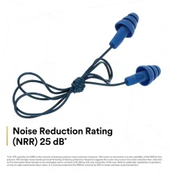3M E-A-R UltraFit Earplugs, Metal Detectable, Corded, Poly Bag, 100 Pair/Case (340-4007)