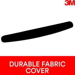 3M™ Foam Wrist Rest for Keyboards, Black, Durable Fabric Cover, Anti-microbial Product Protection (WR209MB)