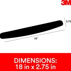3M™ Foam Wrist Rest for Keyboards, Black, Durable Fabric Cover, Anti-microbial Product Protection (WR209MB)
