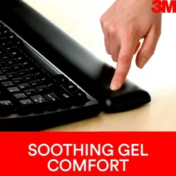 3M Gel Non-Skid Wrist Rest for Keyboards, Black (WR309LE)