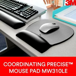 3M Gel Wrist Rest for Keyboards, Non-Skid Base, Black (WR310LE)