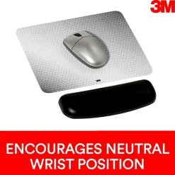 3M Gel Wrist Rest for Mouse, Black, Easy to Clean Cover, Anti-microbial Product Protection (WR305LE)