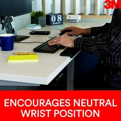 3M™ Gel Wrist Rest for Standing Desks, Non-Slip Back, Black (WR200B)