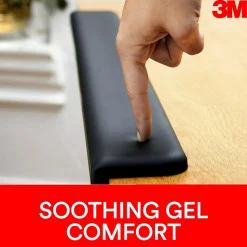 3M™ Gel Wrist Rest for Standing Desks, Non-Slip Back, Black (WR200B)