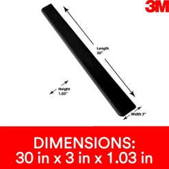 3M™ Gel Wrist Rest for Standing Desks, Non-Slip Back, Black (WR200B)